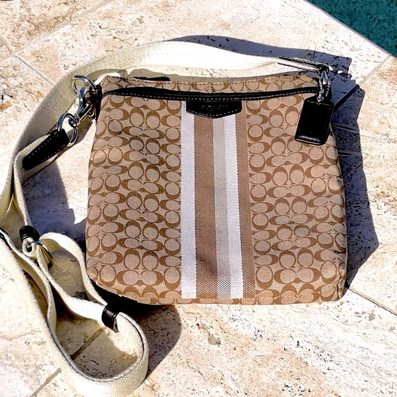 Coach Khaki/Mahogany Signature “C” Canvas Fabric/Leather XBody-adjustable Strap - Picture 4 of 16